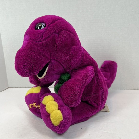 VINTAGE BARNEY & FRIENDS PLUSH HAND PUPPET 1992 DAKIN 14"  Dinosaur PBS - Picture 2 of 12